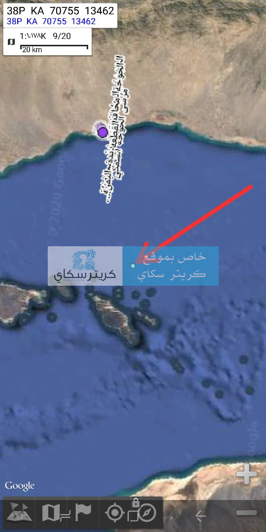 كريتر سكاي.. ينشر خارطة توضح مكان إعتداء القوات الارتيرية على الصيادين في المياه اليمنية