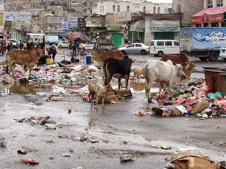 هكذا يبدو الشارع الرئيسي في مدينة البيضاء في عهد الحوثيين(صورة)